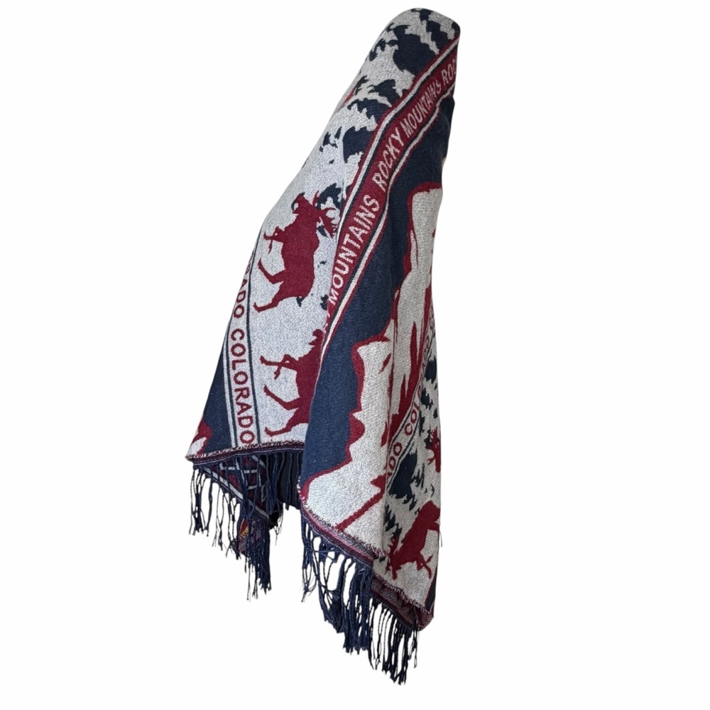 ROCKY MOUNTAINS COLORADO CONVERTED BLANKET SHAWL - Picture 4 of 7